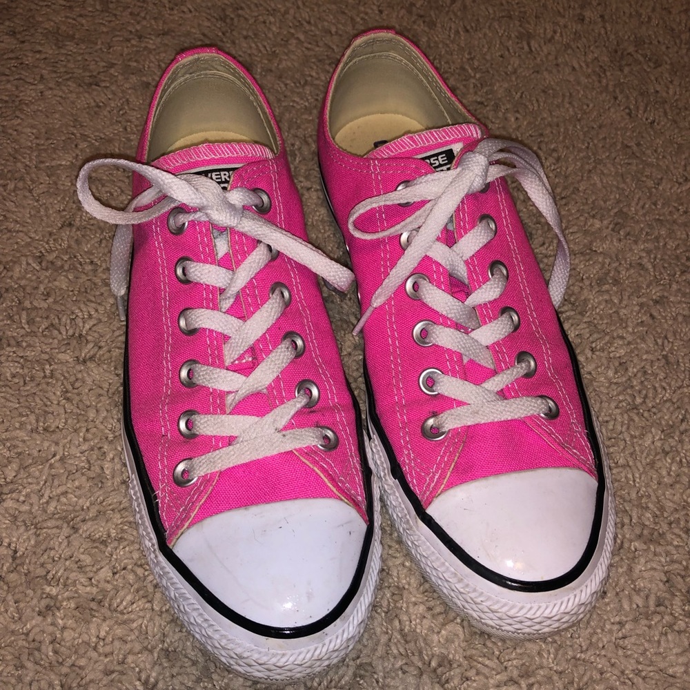 Hot Pink Converse Low Top Shoes